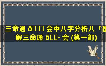 三命通 🐛 会中八字分析八「图解三命通 🌷 会 (第一部) 八字神煞」